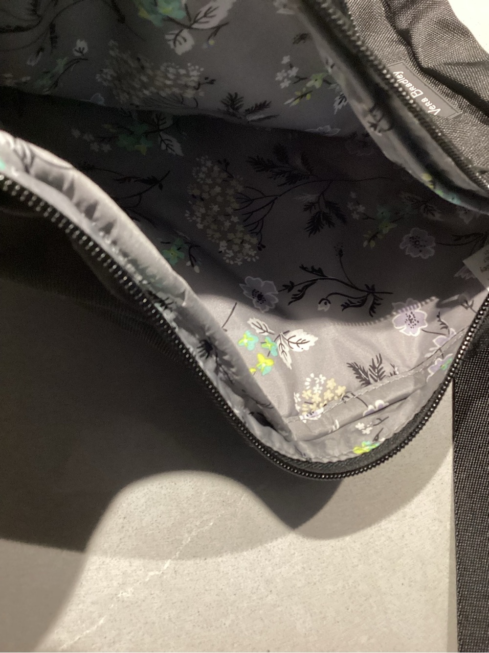 Vera Bradley Black Nylon Sling Bag Crossbody with Strap Extender - Picture 6 of 6